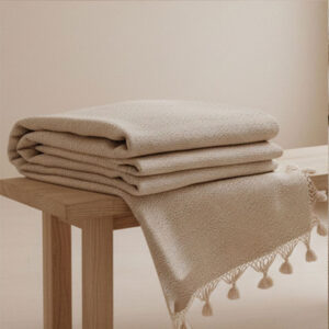 Colcha Color Crudo Con Detalles