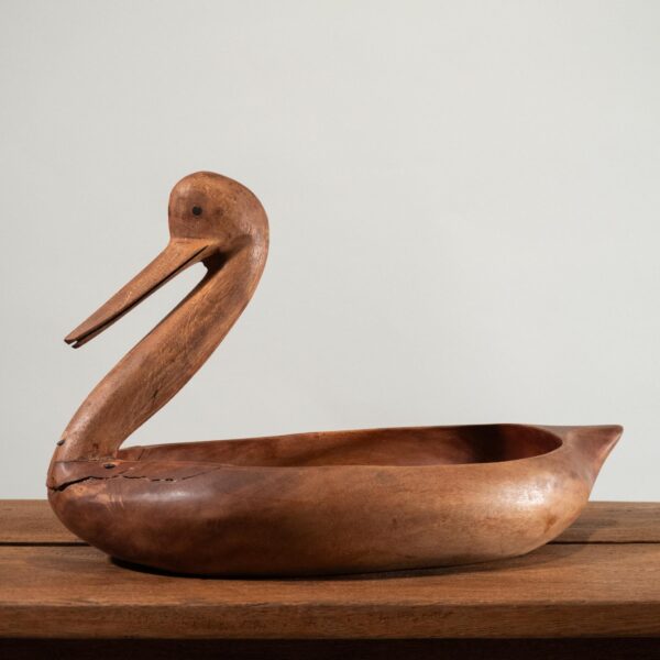 Frutero En Forma De Pato En Madera De Mezquite