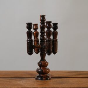 Set de Candelabros en Madera para 5 Velas