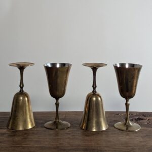 Set De Copas Vintage En Latón