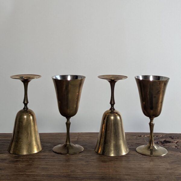 Set De Copas Vintage En Latón