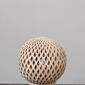 Portavela Esfera Barro Blanco